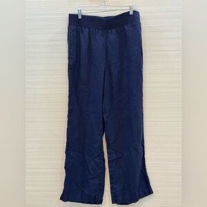 Soft Surroundings 100% Linen Navy Trousers Women’s size Large Tall